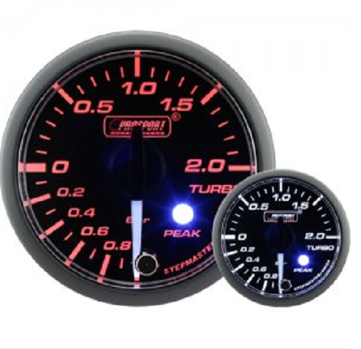 Prosport 52mm Clear Lens Stepper Motor (Peak) Turbo Boost Gauge