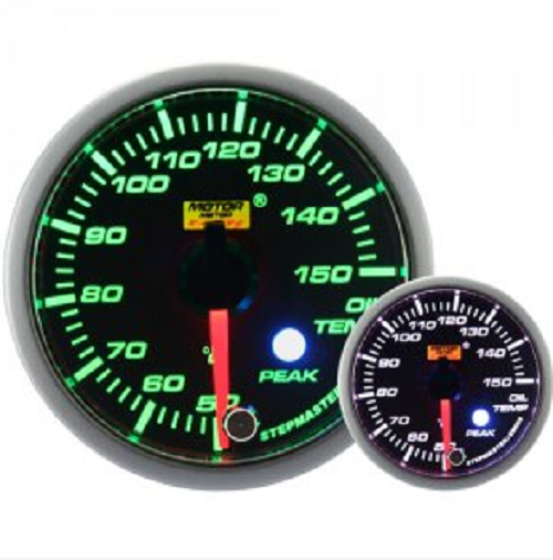 Prosport 52mm Green Stepper Motor (Peak) Oil Temperature Gauge
