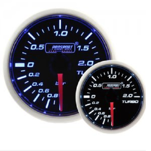 Prosport 52mm Smoked Super Turbo Boost Gauge