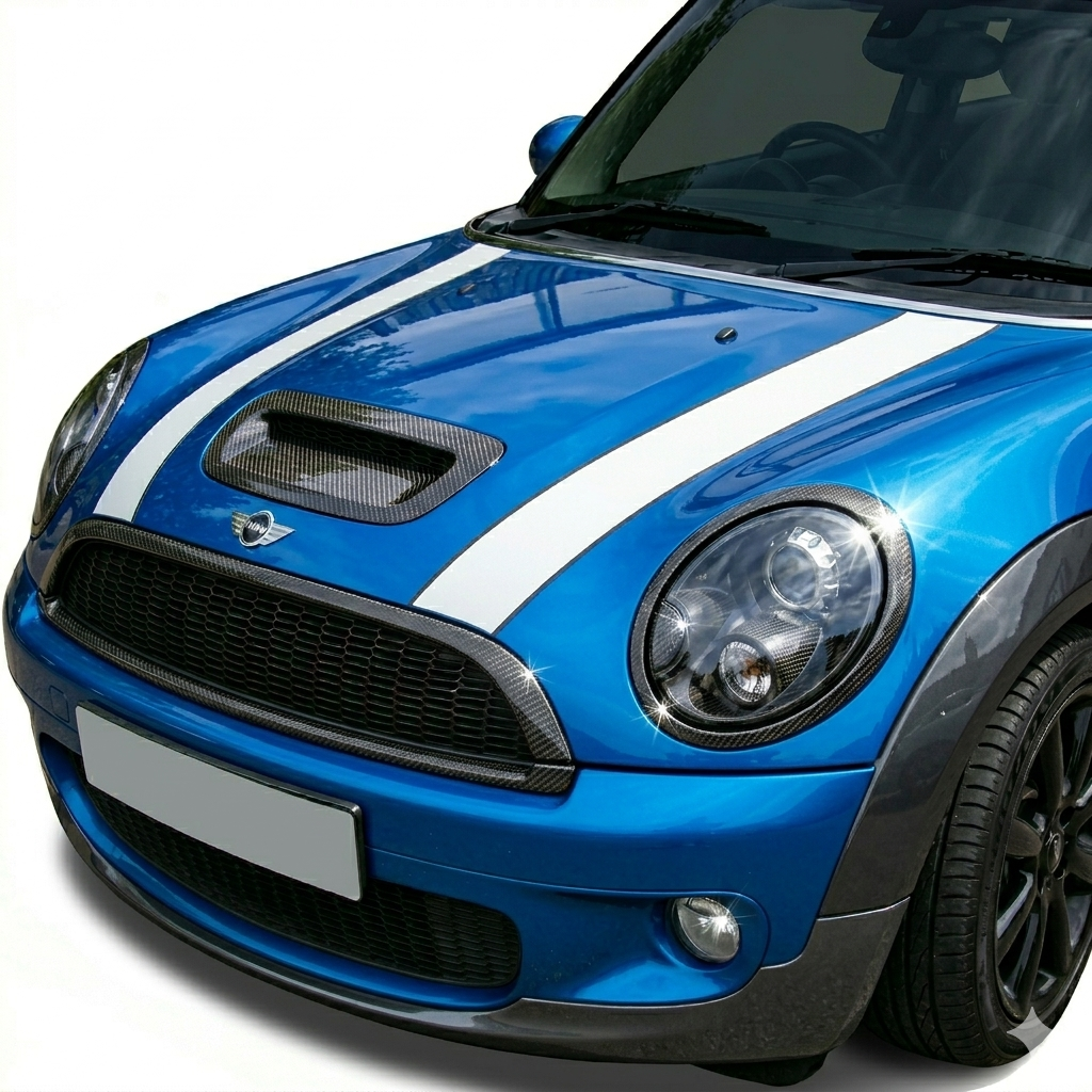 Mini Cooper 2007-2015 R55, R56, R57 Self Adhesive Vinyl Bonnet Stripes in a Range of Colours
