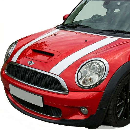 Mini Cooper 2007-2015 R55, R56, R57 Self Adhesive Vinyl Bonnet Stripes in a Range of Colours