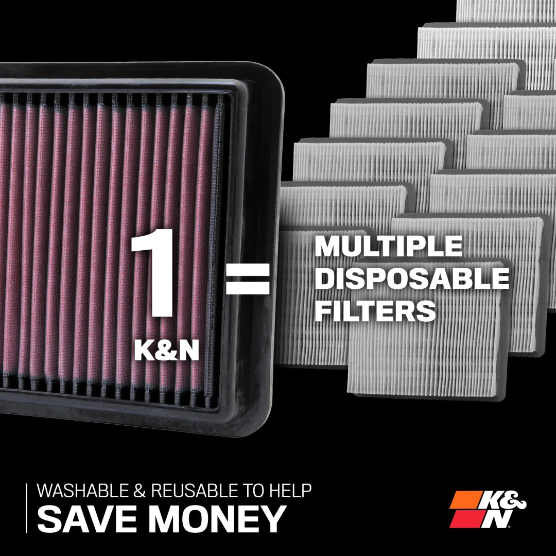 K&N High-Flow Original Lifetime Engine Air Filter - MINI COOPER S L4-1.6L F/I (SUPERCHARGED)