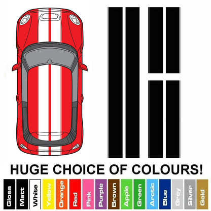 MINI 2002-2025 All Models - Bonnet, Roof & Boot Self Adhesive Vinyl Bonnet Stripes in a Range of Colours