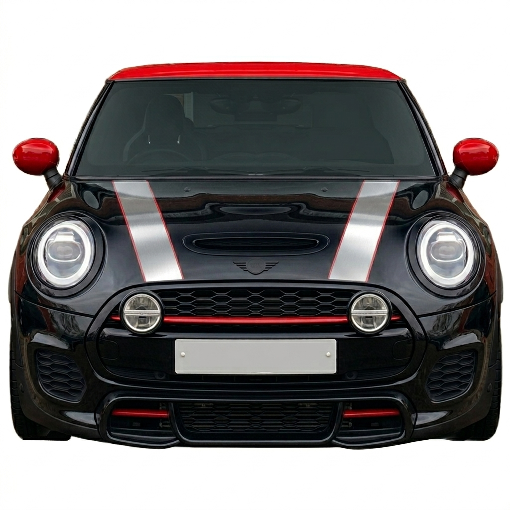 Mini Bonnet Stripes 2002-2026 Trim to Size Self Adhesive Vinyl Bonnet Stripes in a Range of Colours