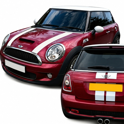 Mini Bonnet & Boot Stripes 2002-2025 All Models Self Adhesive Vinyl Bonnet Stripes in a Range of Colours