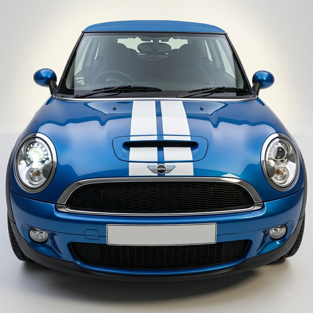Mini Cooper S 2007-2015 R55, R56, R57 8 Piece Viper Style Self Adhesive Vinyl Bonnet Stripes in a Range of Colours