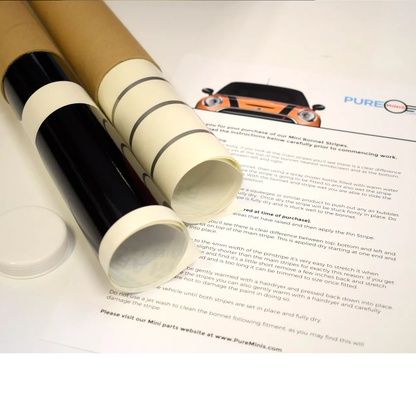 Self-adhesive Vinyl Bonnet Stripes with Pinstripe for Mini R50, R52, R53 2002-2008