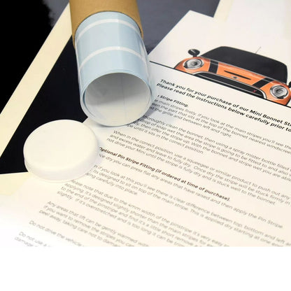 Mini Cooper 2014-2024 F55, F56, F57 Self Adhesive Vinyl Bonnet Stripes in a Range of Colours