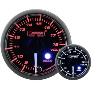 Prosport 52mm Clear Lens Stepper Motor (Peak) Voltage Gauge