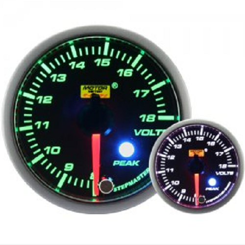 Prosport 52mm Green Stepper Motor (Peak) Voltage Gauge