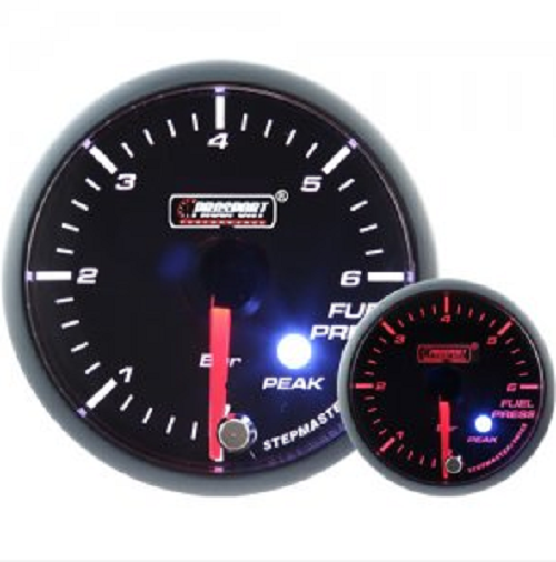 Prosport Smoked Stepper Motor (Peak) Fuel Pressure Gauge (BAR)