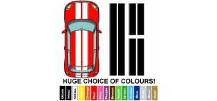 MINI All Models - Bonnet + Roof + Boot Vinyl Stripes - Full Car Kit Racing Decals Stickers