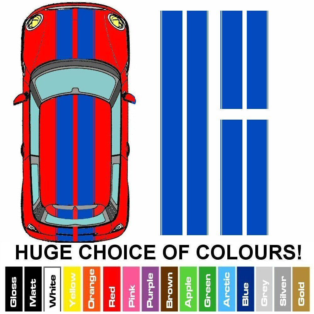 MINI All Models - Bonnet + Roof + Boot Vinyl Stripes - Full Car Kit Racing Decals Stickers_3