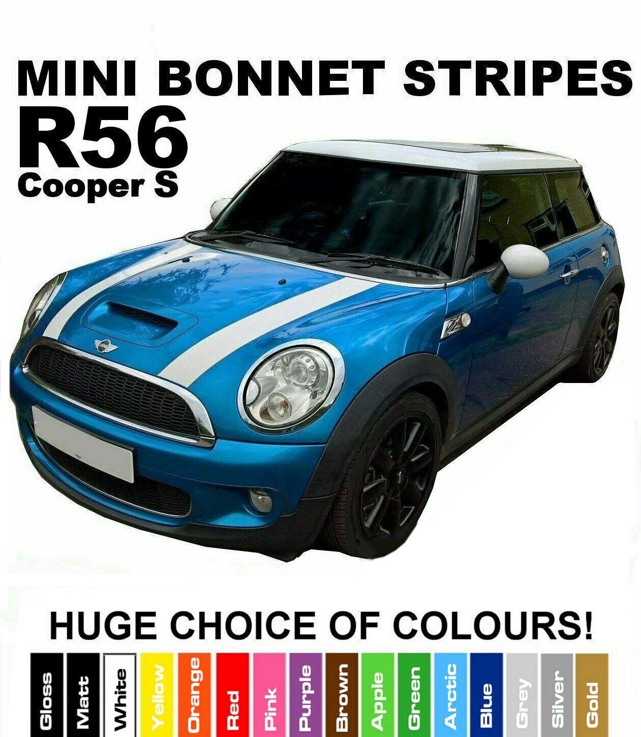 Mini Bonnet Stripes R55, R56, R57 Various Colours_1